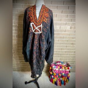 Traditional Siwan (Egyptian Berber) Black Embroidered Wedding Tunic/Dress